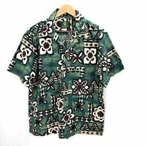 Vintage Mango Moon Hawaiian Short Sleeve Shirt Barkcloth Aloha Resort Mens M